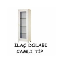İlaç ve Malzeme Dolabı Camlı Kilitlenebilir Kapak