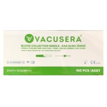 Vakumlu Vacusera Yeşil İğne Ucu Yeşil 21g 100adet