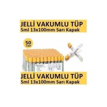 50 Adet Kan Alma Tüpü, Vakumlu Jelli, Sarı Kapak 5ml 13x100mm, Bd Vacutainer SST 2 Advance Plus