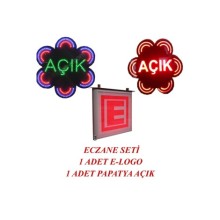 Eczane Led E-logo Ve Animasyonlu Papatya Açık Yazısı