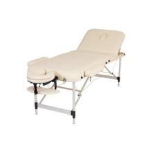 Katlanabilir 3 Parçalı Metal Masaj Masası,çanta Tipi Masaj Ve Tedavi Yatağı Beyaz