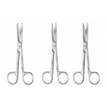 Cerrahi Makas 14,5 cm Küt / Küt tungsten 3 parça