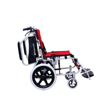 W 206  Refakatçi Frenli Katlanabilir Tekerlekli Sandalye Kırmızı Renkli